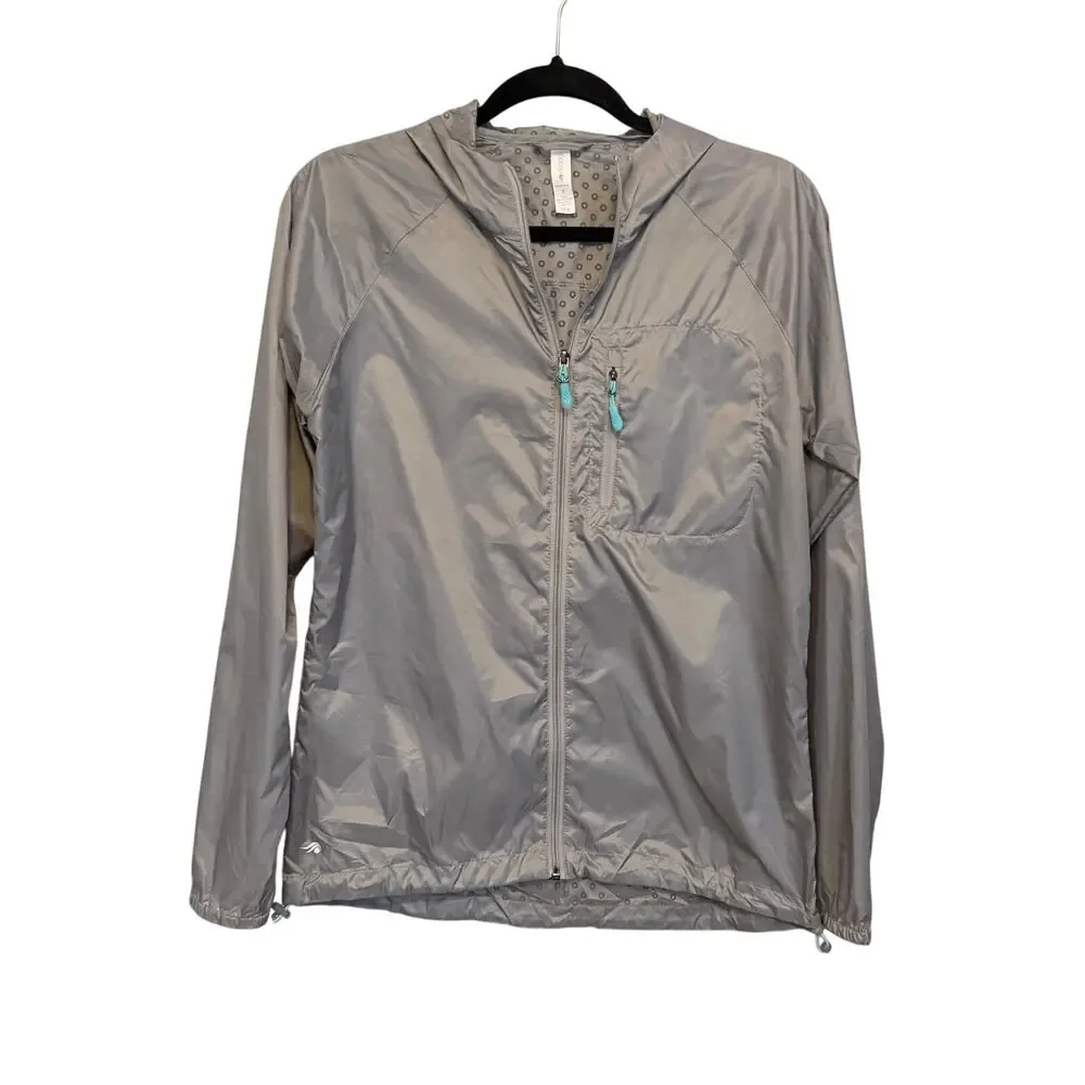 Ideology Windbreaker Jacket Womens S Gray Lightweight Hiking Activewear Gorpcore